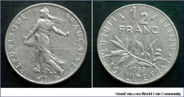 France 1/2 franc.
1983