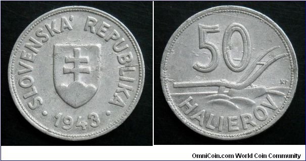 Slovakia 50 halierov.
1943 (II)