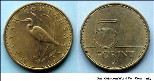 Hungary 5 forint.
1994