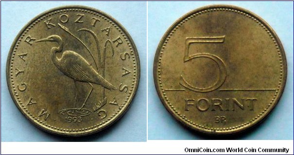 Hungary 5 forint.
1993