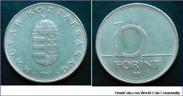 Hungary 10 forint.
1993