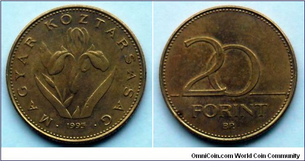 Hungary 20 forint.
1995