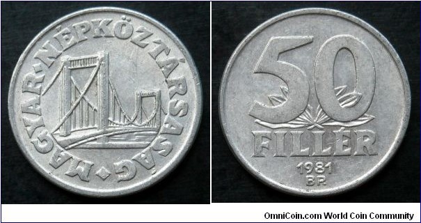 Hungary 50 filler.
1981