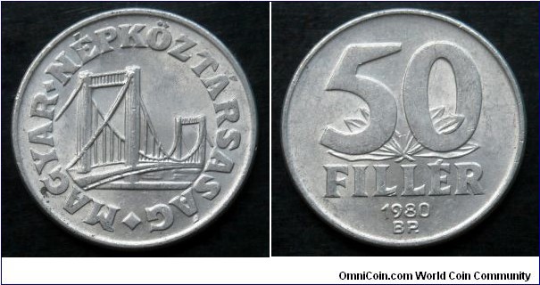 Hungary 50 filler.
1980
