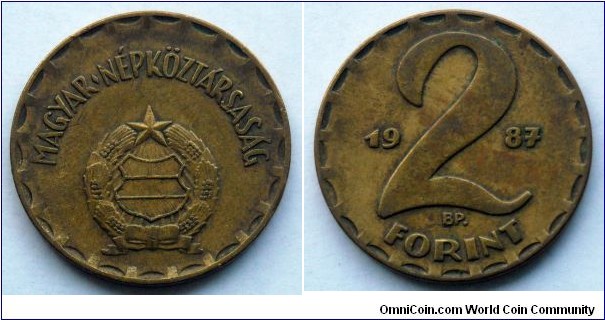 Hungary 2 forint.
1987