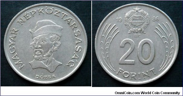 Hungary 20 forint.
1986