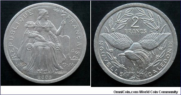 New Caledonia 2 francs. 2003 (I.E.O.M)