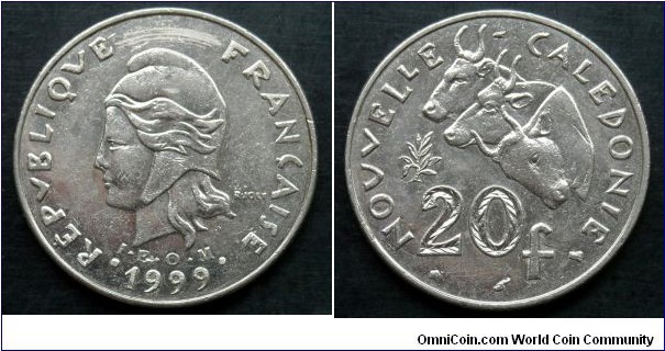 New Caledonia 20 francs. 1999 (I.E.O.M)
