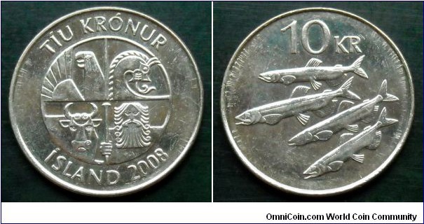 Iceland 10 krónur.
2008 (VIII)