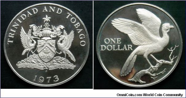 Trinidad and Tobago 1 dollar. 1973, Proof from Franklin Mint.
Mintage: 20.000 pieces.