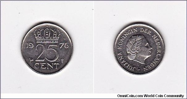 25 Cents - Juliana Rooster Variety
Standard circulation coin 1950-1980