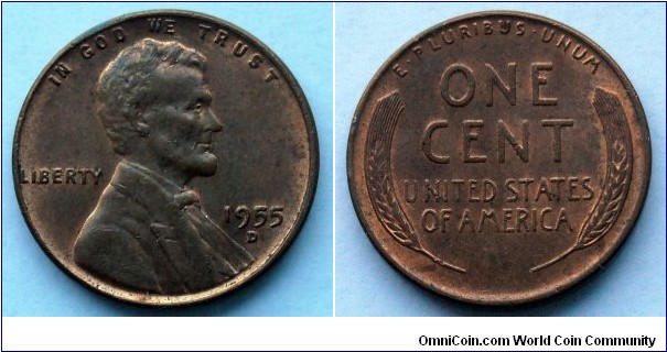 1955 D Lincoln wheat cent