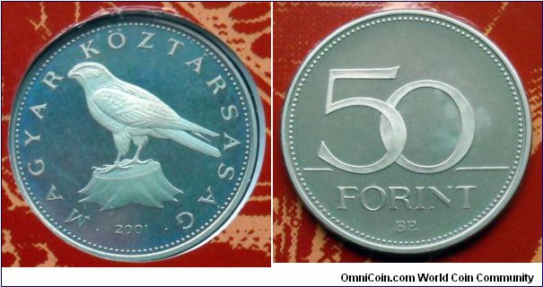 Hungary 50 forint.
2001, Proof. Mintage: 3.000 pieces.