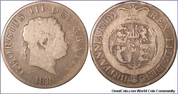 George III .925 Silver Half Crown