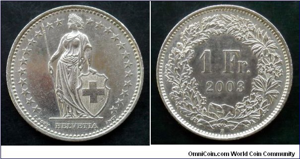 Switzerland 1 franc.
2003 B