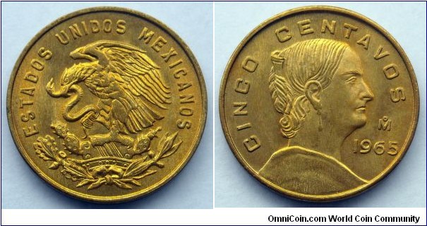 Mexico 5 centavos.
1965 (II)