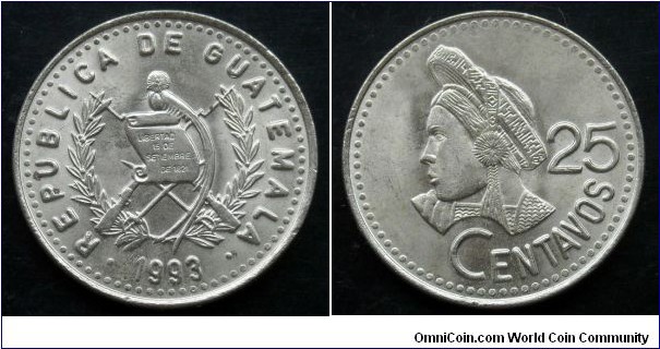Guatemala 25 centavos.
1993