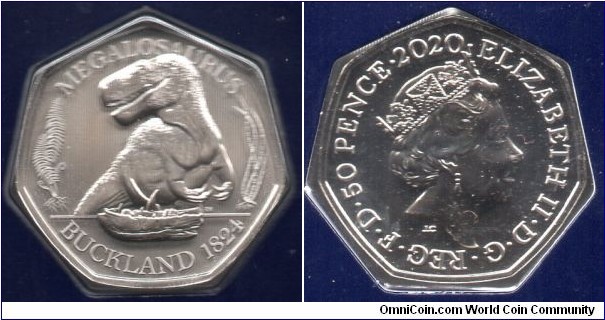 50p Megalosaurus Discovered in Buckland 1824