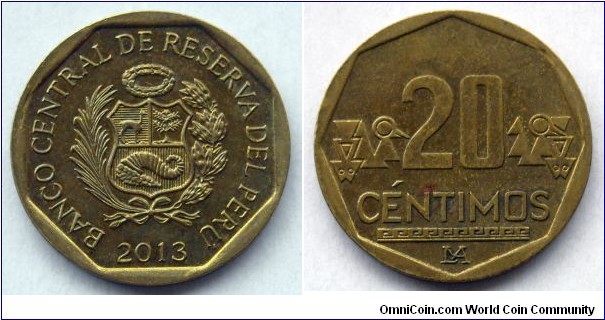 Peru 20 centimos.
2013