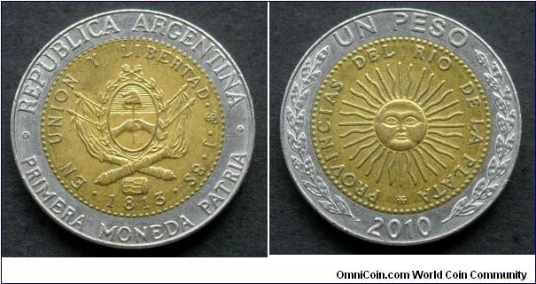 Argentina 1 peso.
2010, E (Rome Mint)