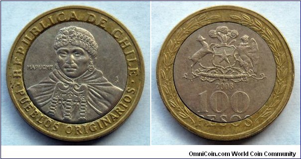Chile 100 pesos.
2008