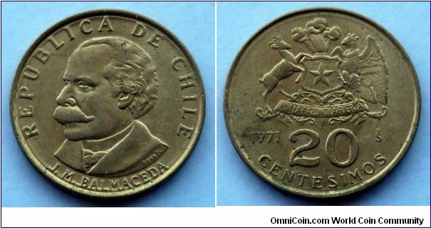 Chile 20 centesimos.
1971 (III)