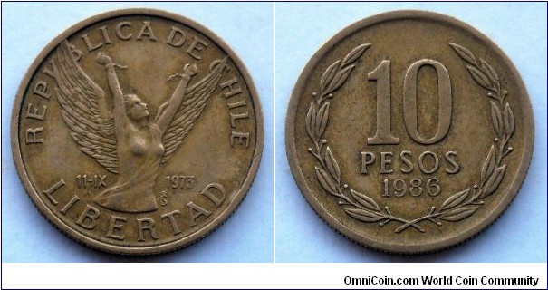 Chile 10 pesos.
1986