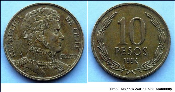 Chile 10 pesos.
1994