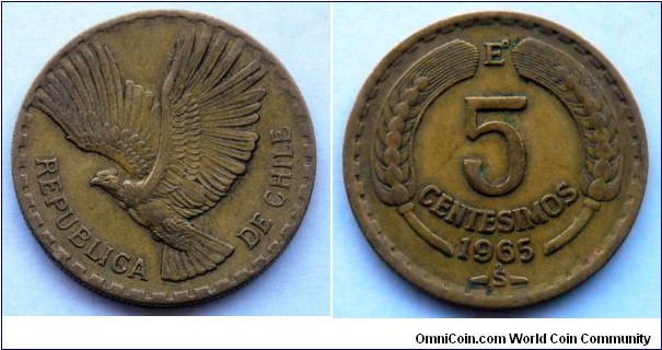 Chile 5 centesimos.
1965