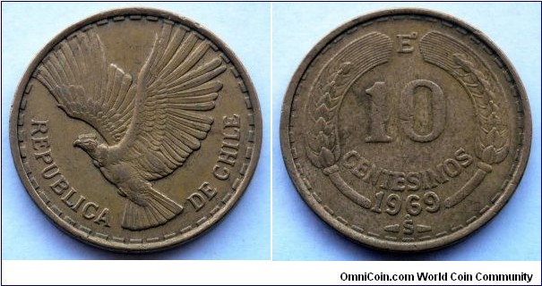 Chile 10 centesimos.
1969 (II)