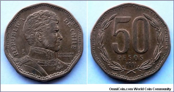Chile 50 pesos.
1991