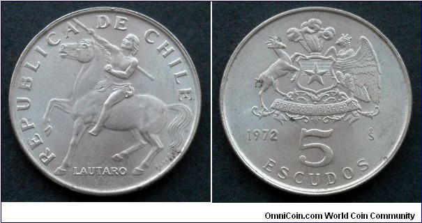Chile 5 escudos.
1972
