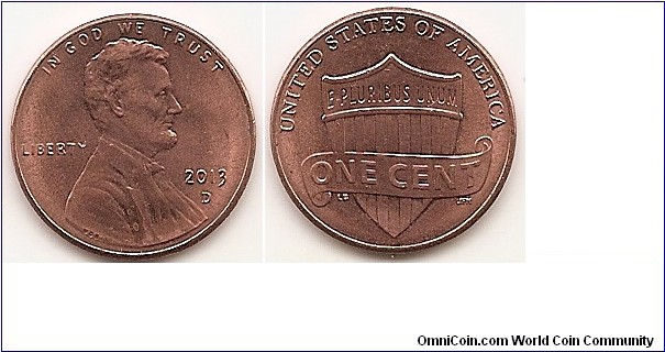 1 Cent
KM#468
2.5000 g., Copper-nickel clad copper, 19.0 mm. Obv: Right facing portrait of President Abraham Lincoln (1809-1865), is accompanied with the motto 