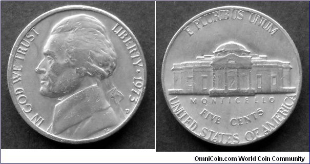 1973 D Jefferson nickel
