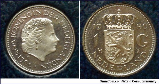Netherlands 1 gulden from 1980 mint set.