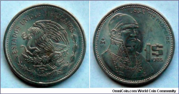 Mexico 1 peso.
1985