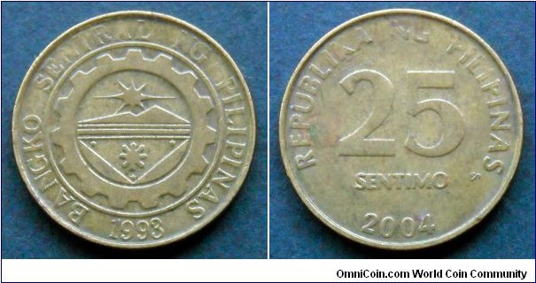 Philippines 25 sentimo. 2004