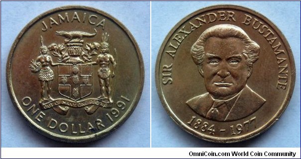 Jamaica 1 dollar.
1991