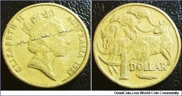 Australia 1985 1 dollar. Planchet flaw. 