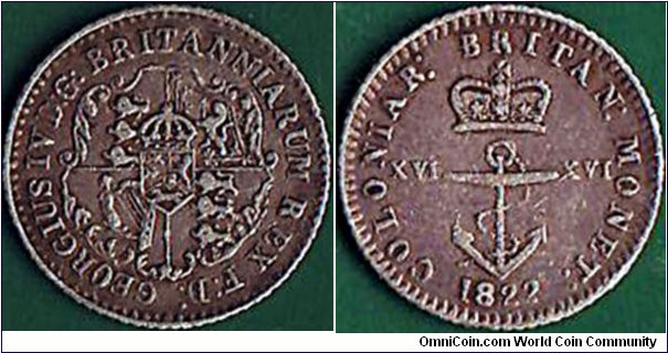British West Indies 1/16 Dollar.

'Anchor Money' coin.