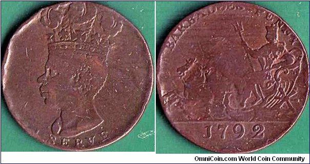 Barbados 1792 1 Penny.

Very hard to find in any grade!