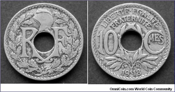 France 10 centimes.
1918 (II)