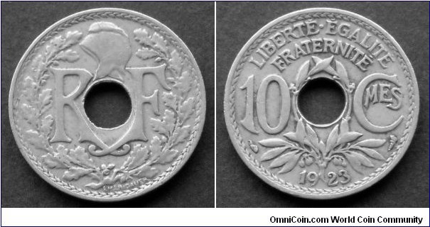 France 10 centimes.
1923
