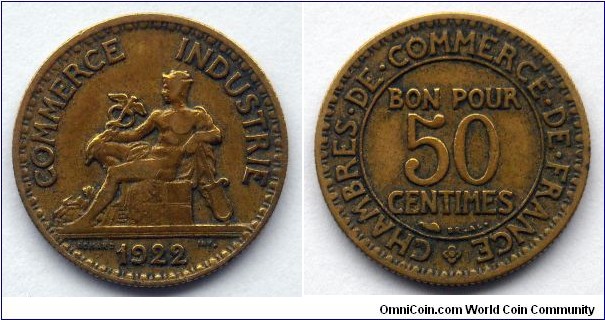 France 50 centimes.
1922