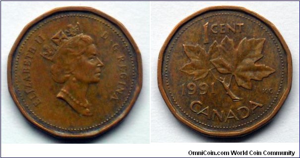 Canada 1 cent.
1991