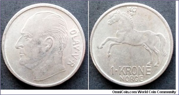 Norway 1 krone.
1967