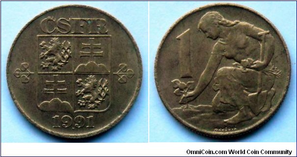 Czech and Slovak Federative Republic 1 koruna. 1991 (II)