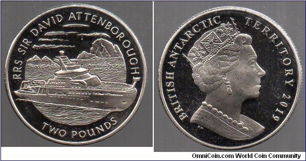 2019 British Antarctic Territory £2 RRS Sir David Attenborough
