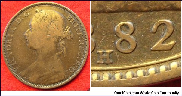 UK penny. 1882 