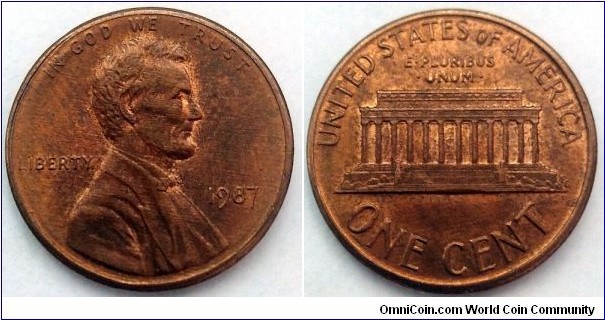 1987 Lincoln cent.